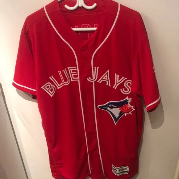 Majestic Shirts Game Worn Toronto Blue Jays Canada Day Jersey